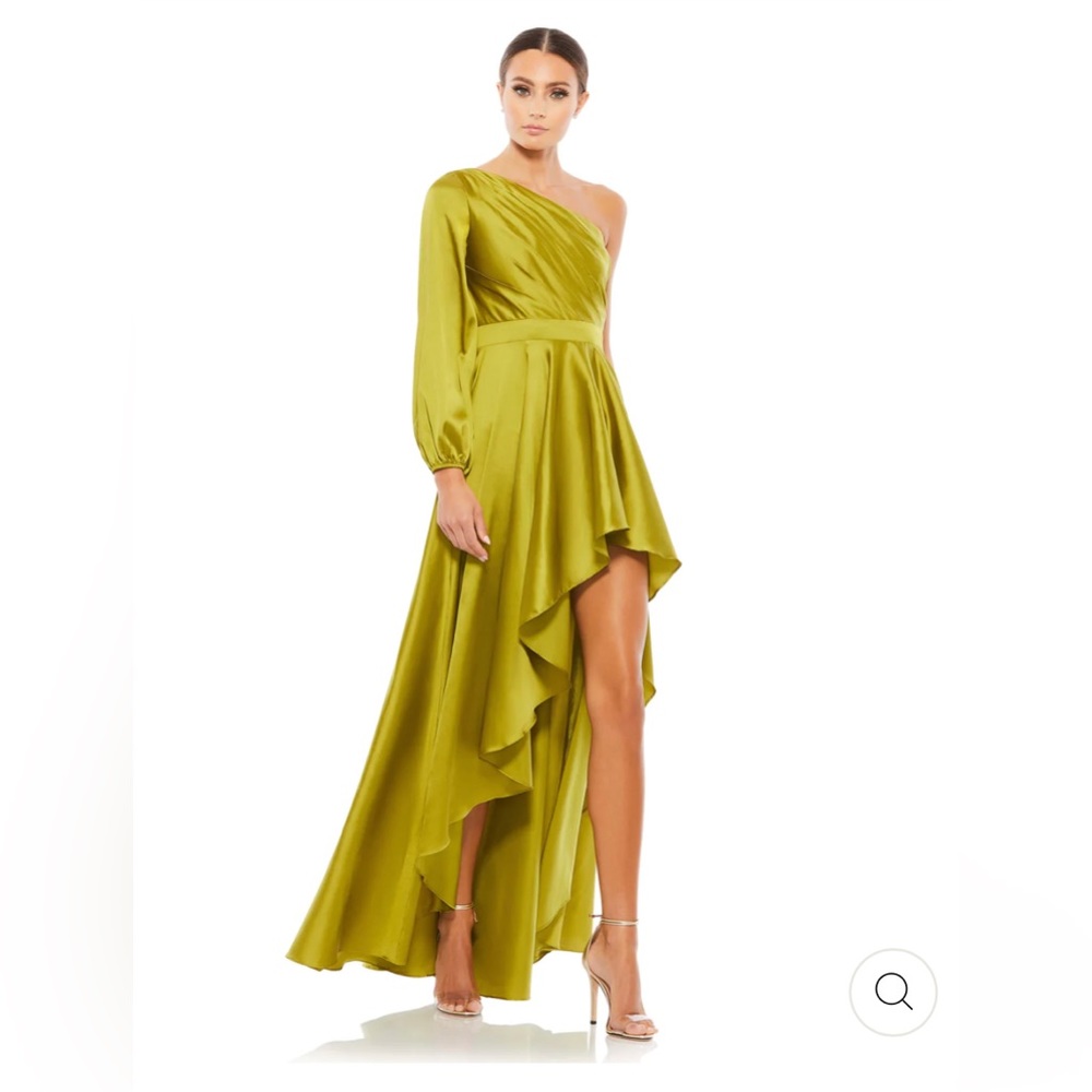 Mac Duggal High Low One Shoulder Flowy Gown